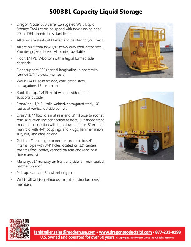 Dragon Flat Roof Frac Tank (GP53665)
