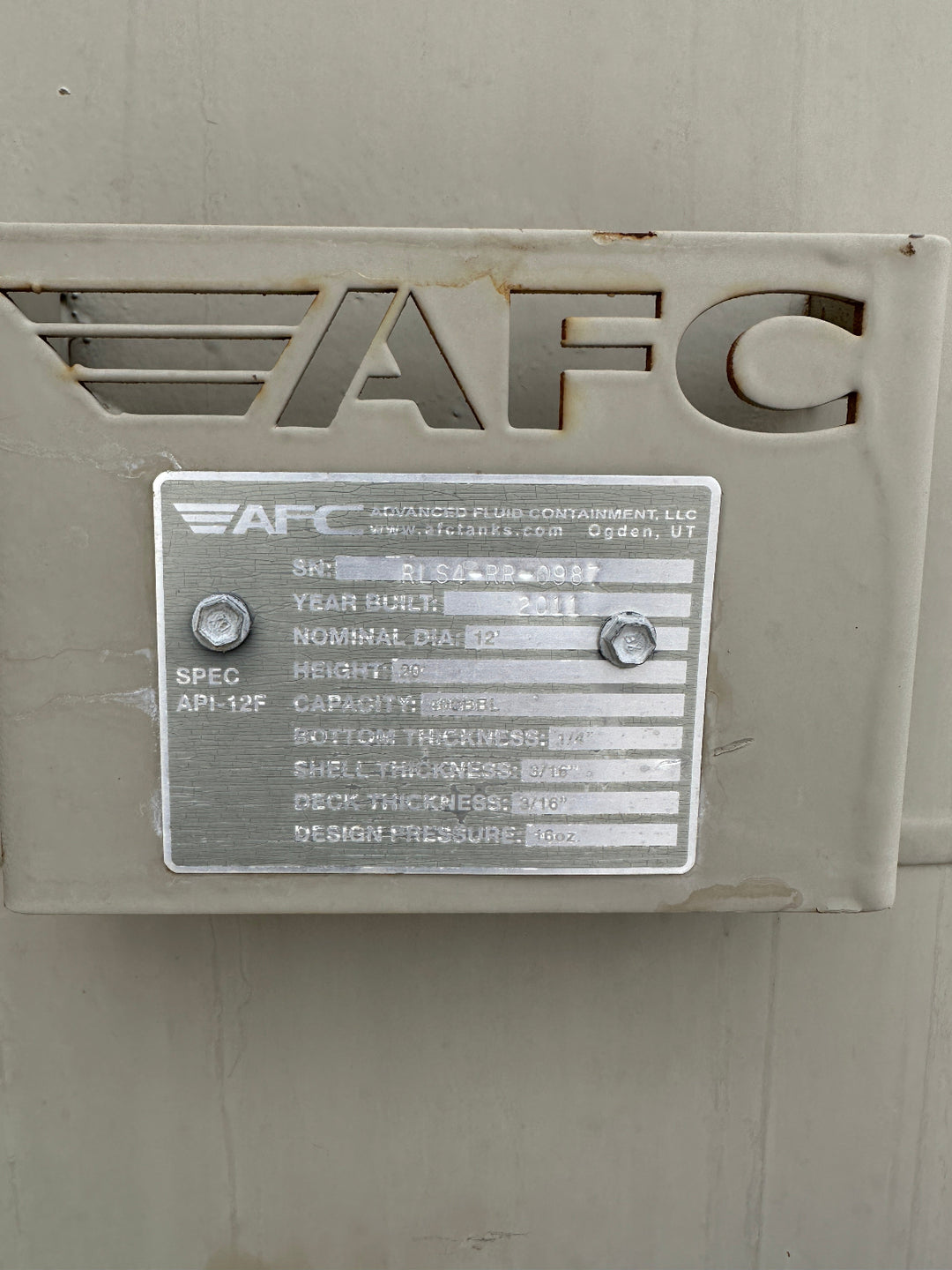 2011-2014 AFC Upright Tanks
