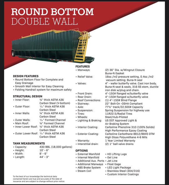 Wichita Round Bottom Double Wall Frac Tank (37441L)