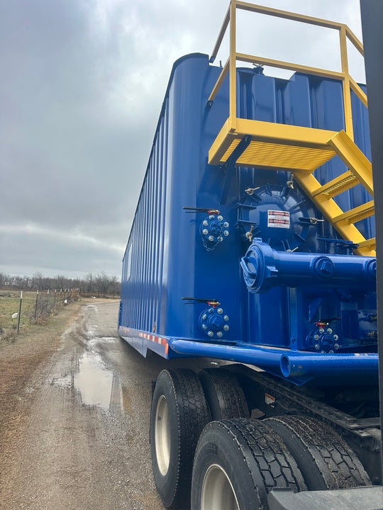 REFURBISHED Dragon Flat Roof Frac Tank with External Manifold *BLUE*  (21,000 gal.)