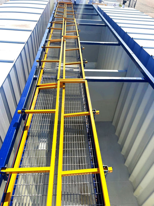 Interior of refurbished weir frac tank