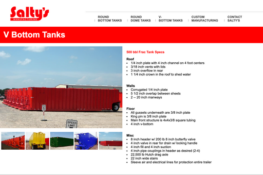 Salty's Flat Top Frac Tank with External Manifold *RED* (21,000 gal.) (28076)